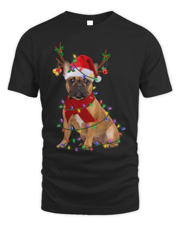 Funny Frenbull Dog Tree Christmas Lights Xmas Pajama 313