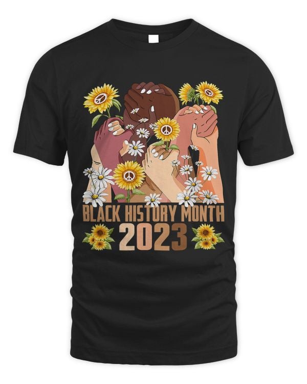 Black History Month 2023 BHM Pride Hand Fist Peace Sunflower