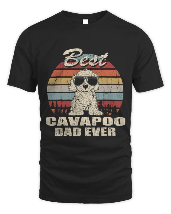 Best Cavapoo Dad Vintage Retro Dog Dad 68
