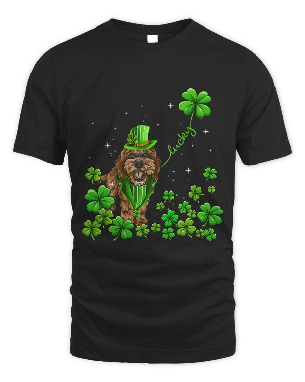 Doodle Dog Irish Green Shamrock Clover St Patricks