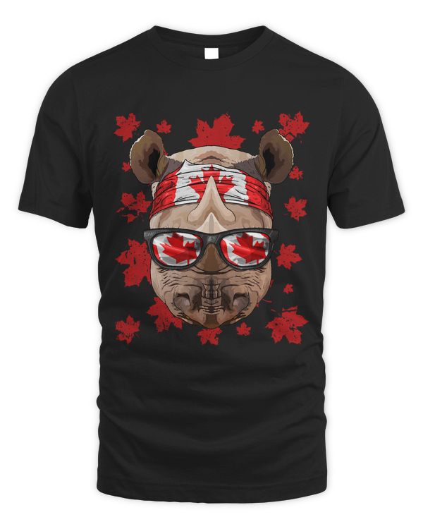 Canadian Rhino Patriotic Canada Flag Maple Leaf Pride