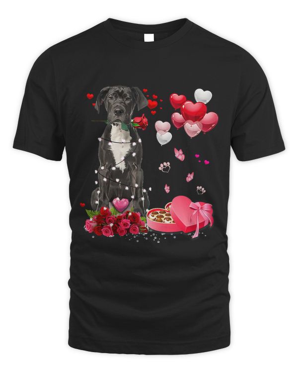 Funny Great Dane Rose Heart Happy Valentine Day Dog Mom