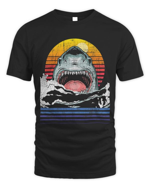 Retro Vintage Shark Marine Biologist Wildlife Shark Lovers 304
