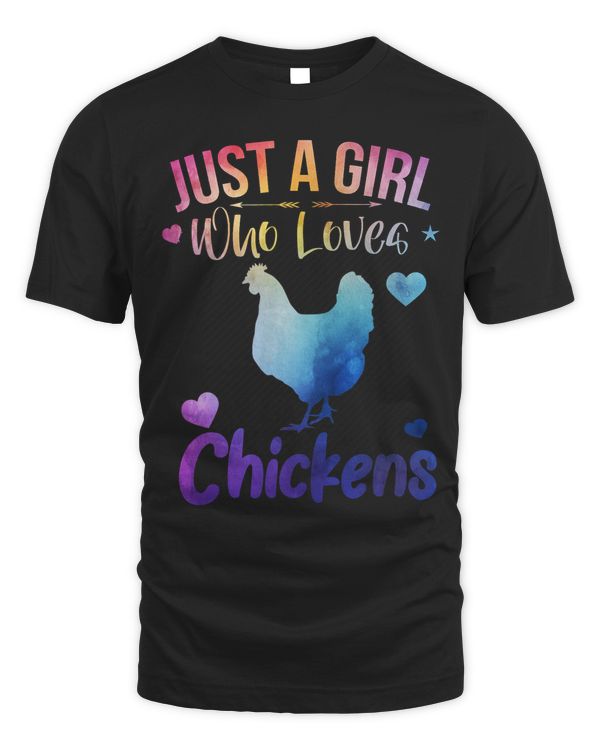 Funny Watercolor Sea Ocean Just A Girl Who Loves Chickens