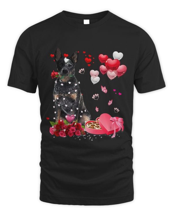 Funny Heeler Rose Heart Happy Valentine Day Dog Mom