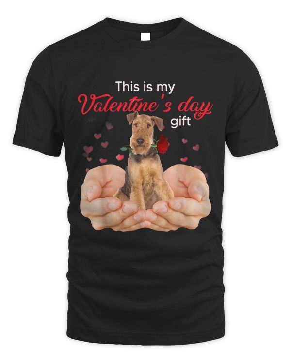 Cute Airedale Terrier This Is My Valentines Day Pajama