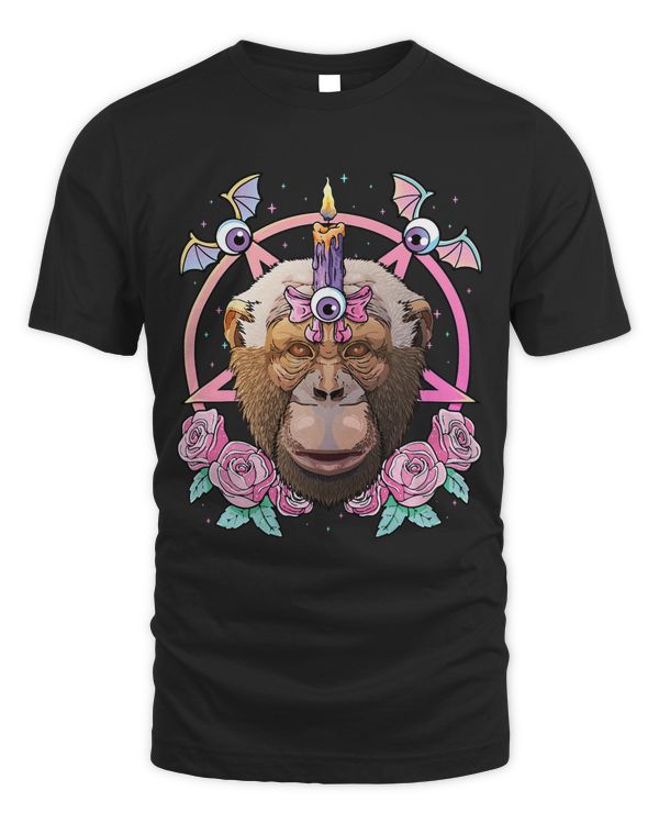 Pastel Goth Chimpanzee Pagan Creepy Menhera Chimpanzee