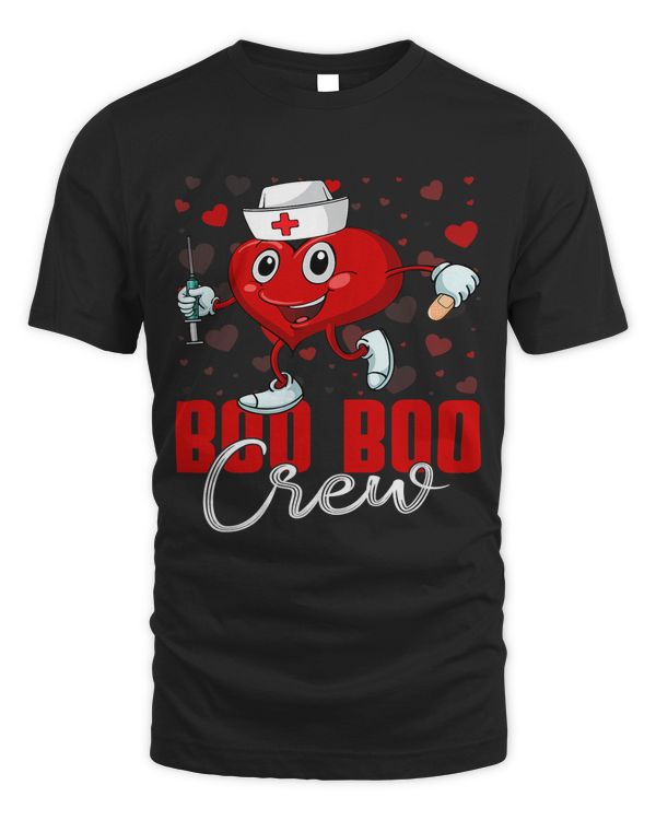 Cute Boo Boo Crew Nursing Heart Nurse Valentines Day Girls