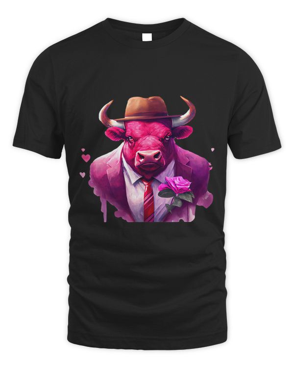 Cute Bull Valentines Day Gifts Valentines Day Bull Flowers