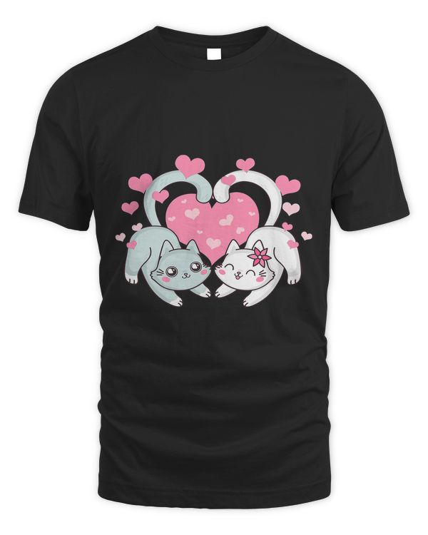 Cute Cat Couple With Heart Kitten Kitty Valentines Day Kids