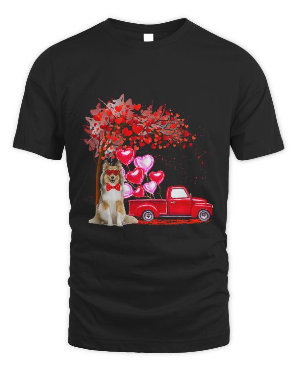 Shetland Sheepdog Sunglasses Hearts Tree Pickup Truck Couple 100