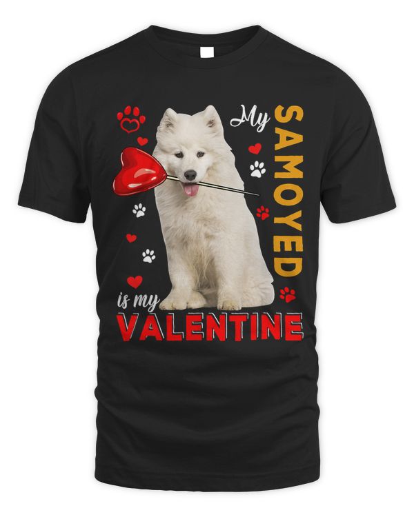 My Samoyed Is My Valentine Cute Dog Holding Heart Lover 55