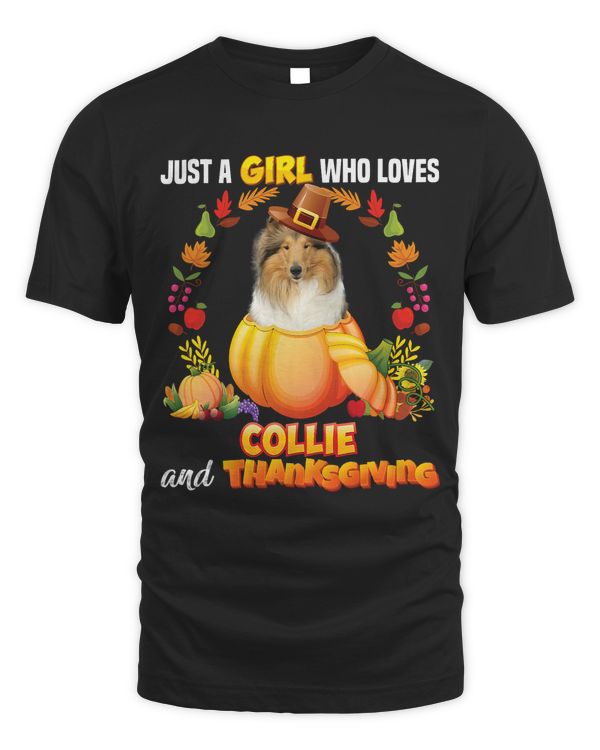 Just A Girl Who Loves Collie Dog And Thanksgiving Pumpkin 41