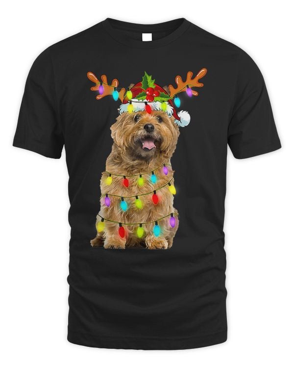 Cairn Terrier Reindeer Christmas Lights Funny Dog Xmas147