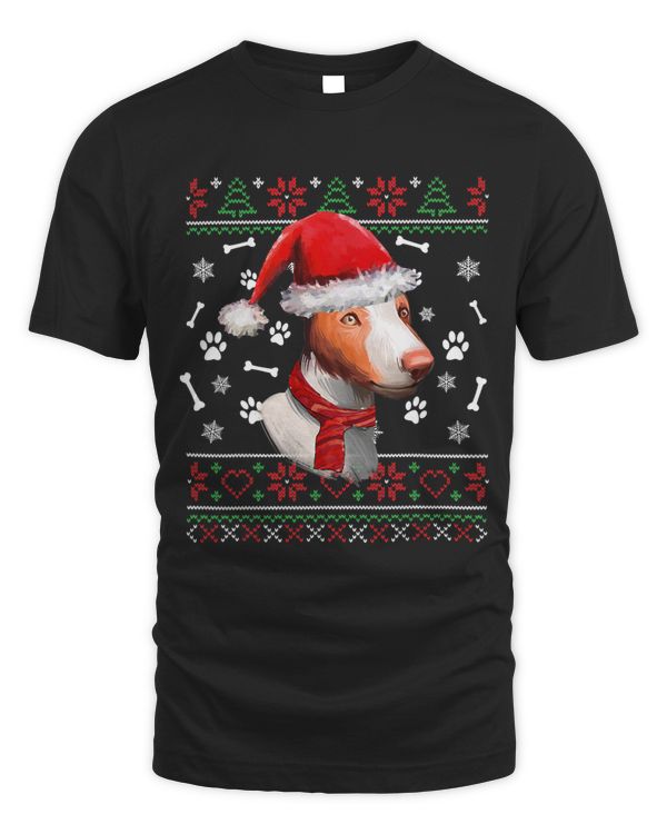 Ugly Sweater Christmas Ibizan Hound Santa Hat Pajama Xmas