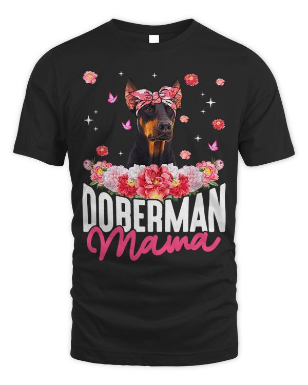 Doberman Mama Flower Bandana Dog Lover Mothers Day