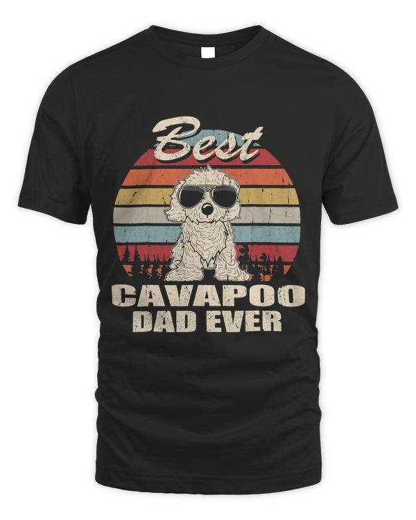 Best Cavapoo Dad Ever Vintage Retro Dog Dad 305