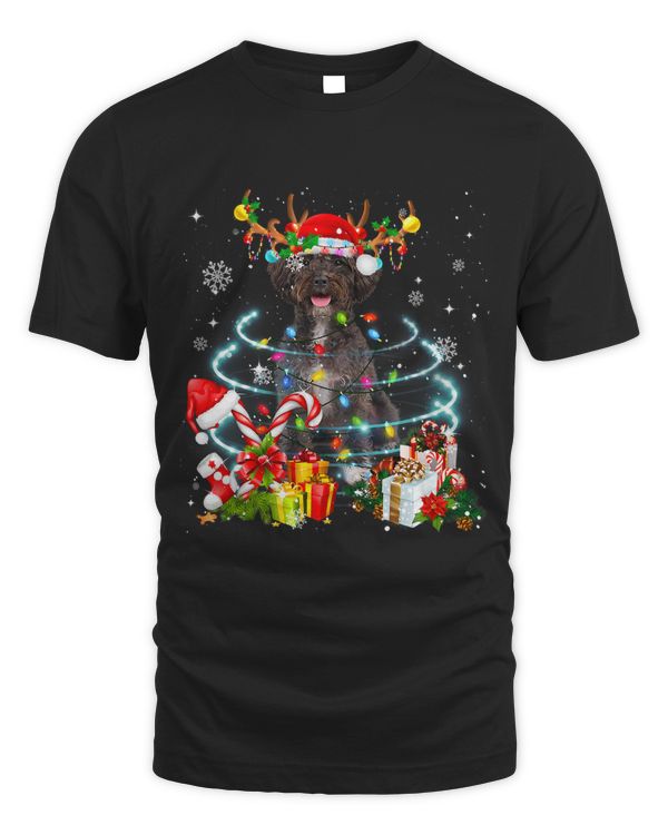 Schnoodle Reindeer Christmas Tree Lights Pajama Dog Xmas 210