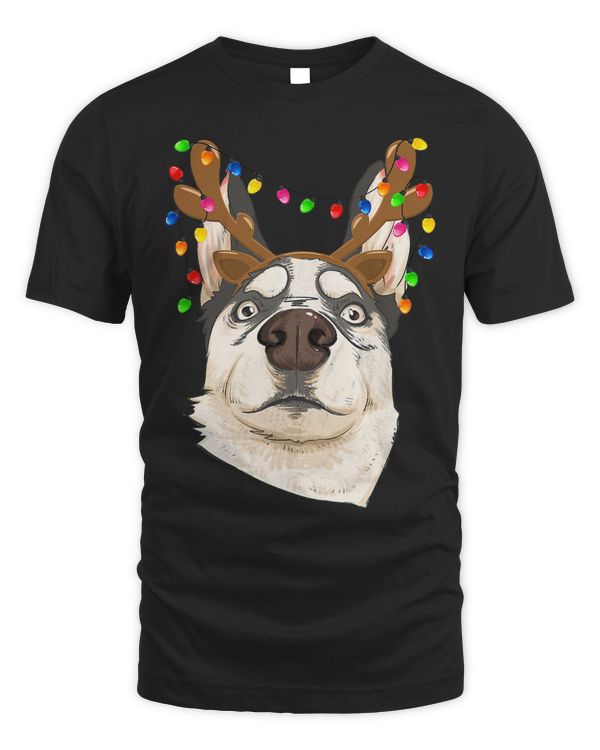 Siberian Husky Reindeer Christmas Dog Lights Christmas 367