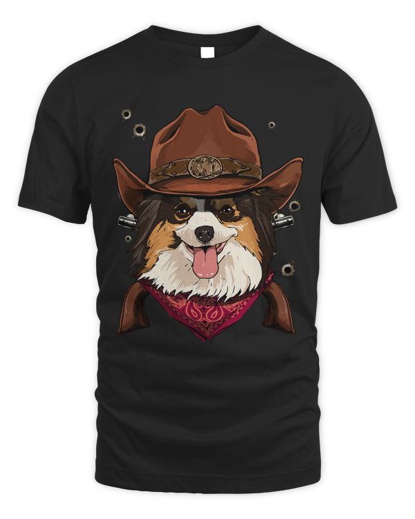 Cowboy Papillon Western Rodeo Cowboy Hat and Bandana Dog 66