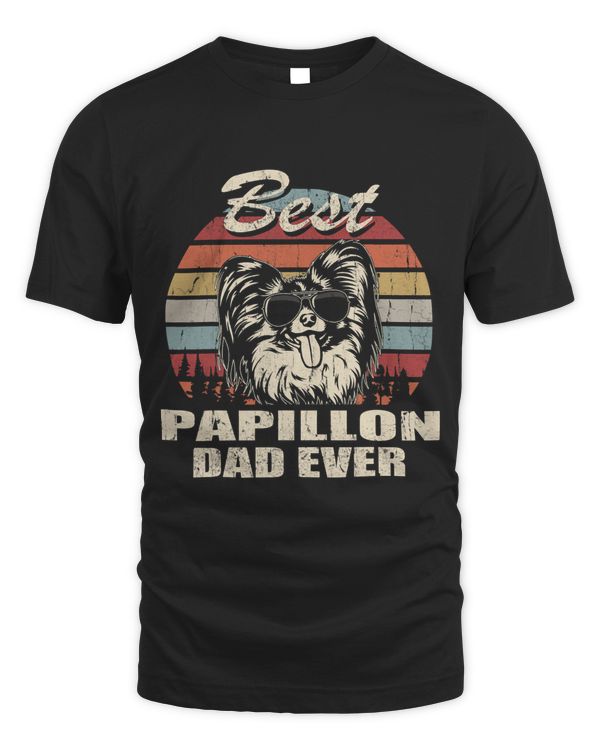 Best Papillon Dad Ever Vintage Retro Dog Dad 300