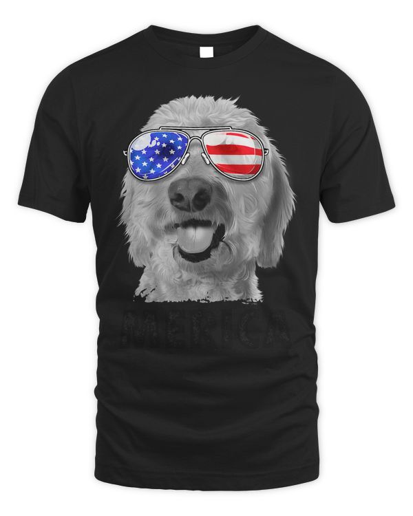Goldendoodle Doodle 4th of July Merica Men American Flag