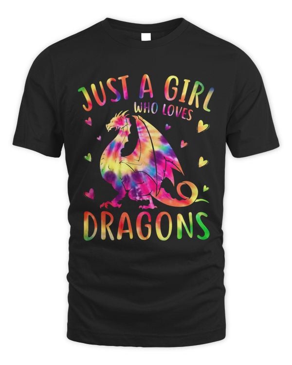 Cute Just A Girl Who Loves Dragons Tie Dye Women and Girls 1