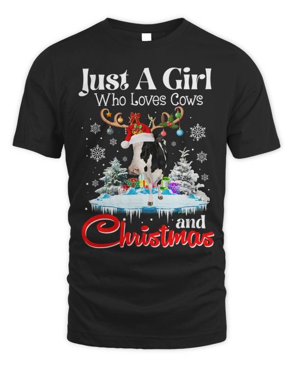 Just A Girl Who Loves Cows And Christmas Ugly Sweater 115
