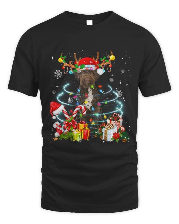 Lagotto Romagnolo Reindeer Christmas Tree Lights Pajama Xmas 184