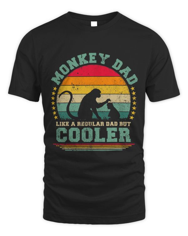 Mens Monkey Dad Like A Regular Dad But Cooler Fathers Day