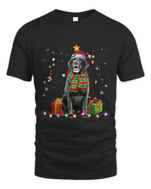 Black Lab Santa Christmas Tree Lights Funny Xmas Pjs Boys 48