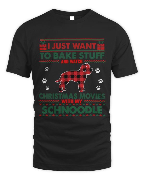 Christmas Movies With Schnoodle Dog Ugly Christmas Sweater