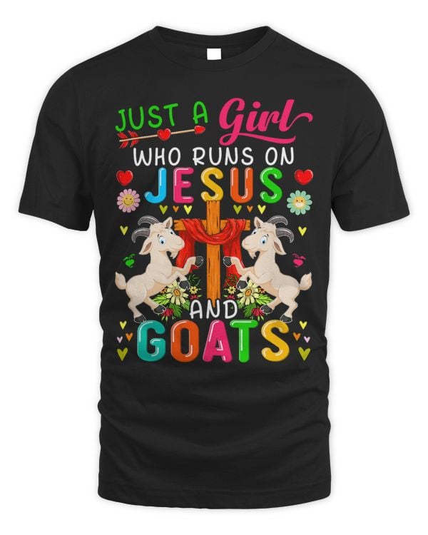 Just A Girl Who Runs On Jesus And Goats Floral Farmer