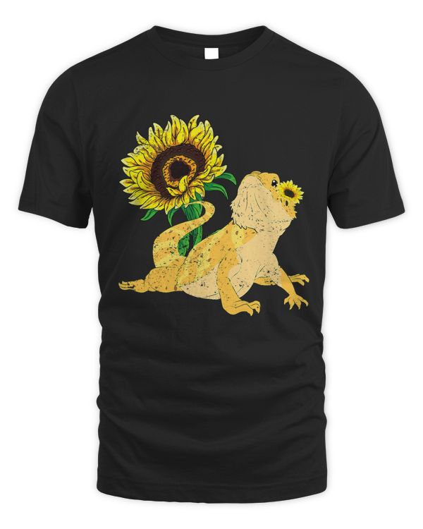 Yellow Sunflower Reptile Animal Lizard Pet Bearded Dragon