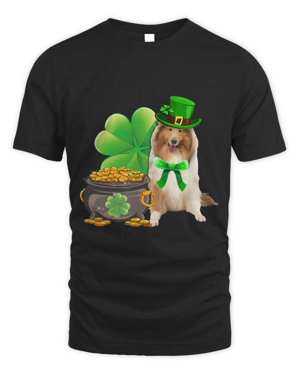 Rough Collie Dog Shamrock St Patricks Day Dog Irish Gift