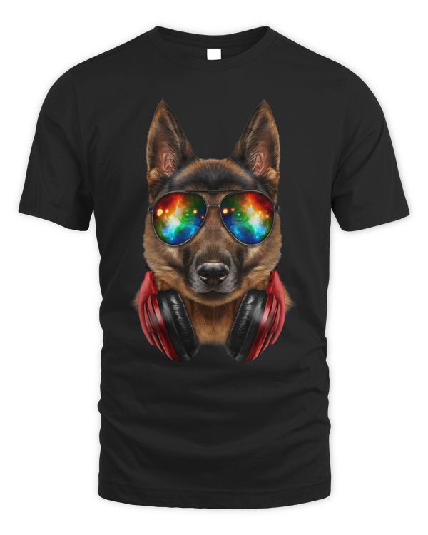 German Shepherd Dog DJ Galaxy Sunglass Headphone