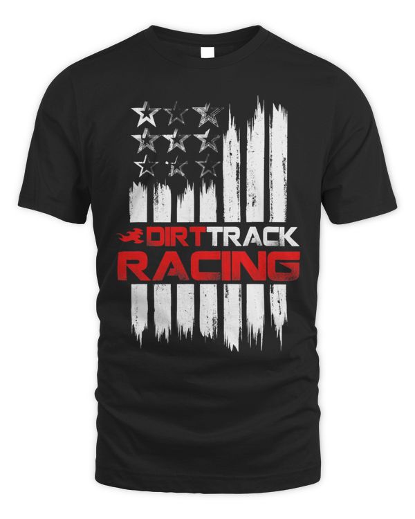 American Flag Dirt Track Racing Car Bike Driver Racer