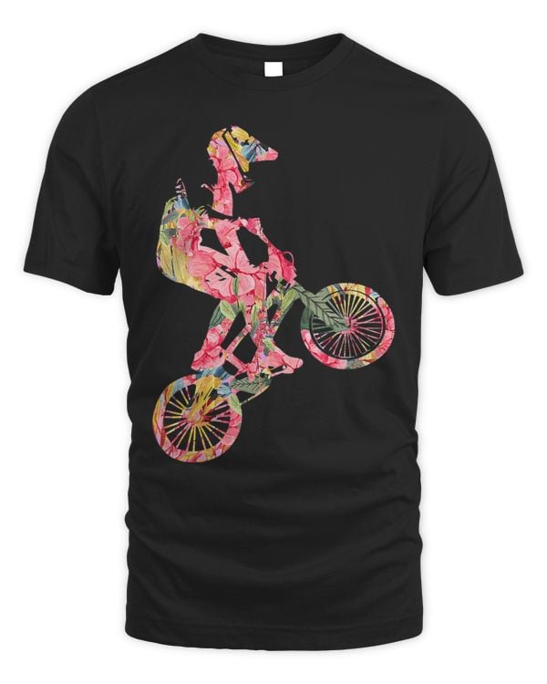 Flower effect BMX USA Flag T Shirt