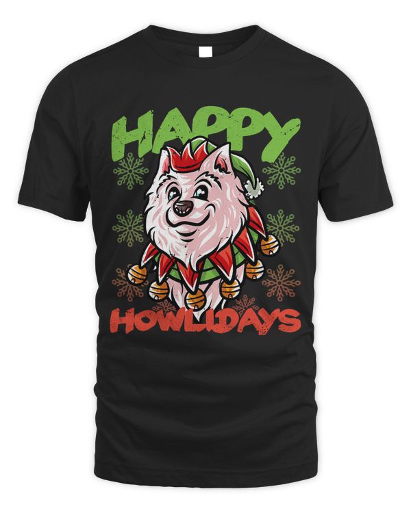 Happy Howlidays Samoyed Elf Dog Merry Christmas Dogs 65