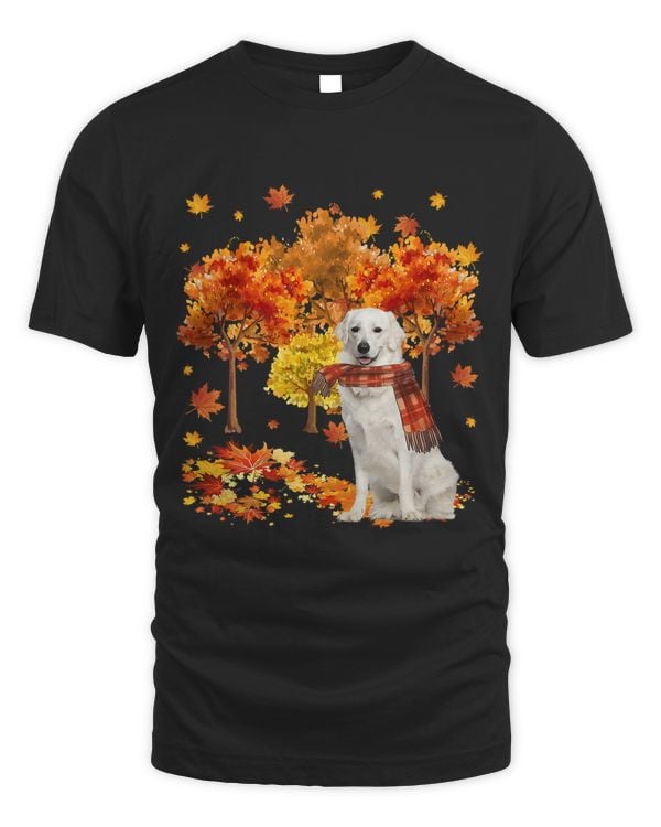 Its Fall Yall Cute Kuvasz Autumn Tree Fall Leaves 3