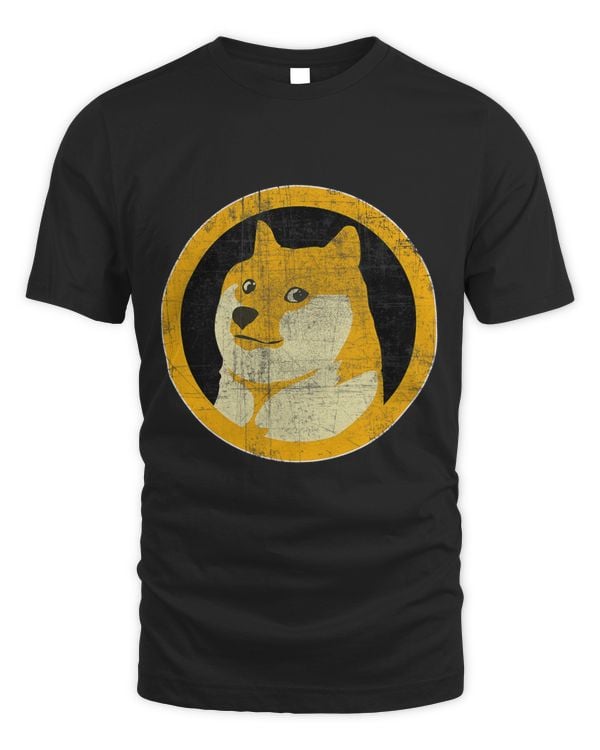 Dogecoin DOGE Face Logo (DISTRESSED) Shiba Inu