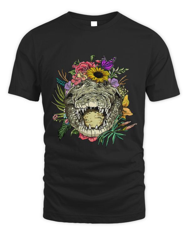 Floral Crocodile Alligator Gardening Botanical Plant Lover