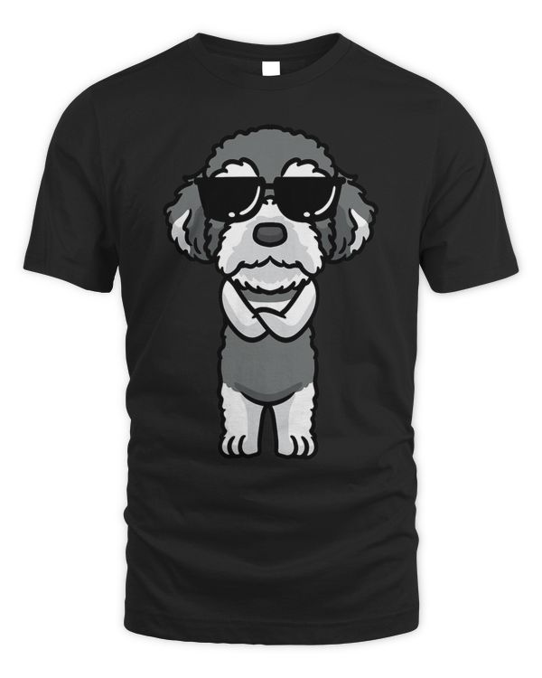 Kawaii Schnoodle Dog With Sunglasses Emoticon