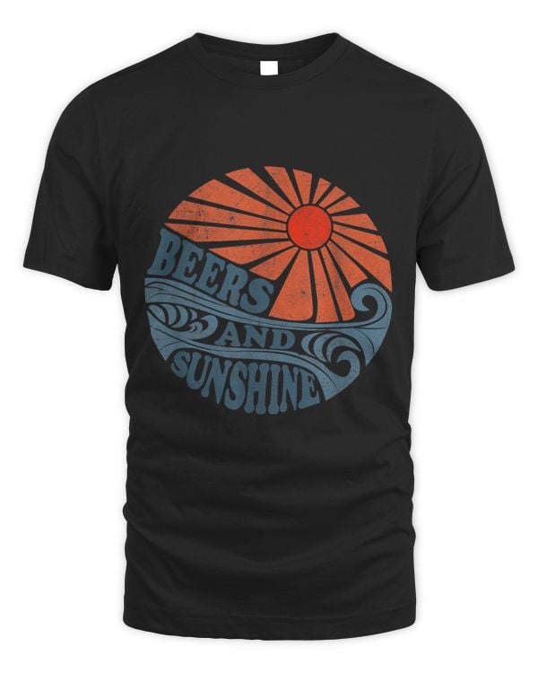 Beers And Sunshine Funny Retro 70s Vintage Beach Vacation