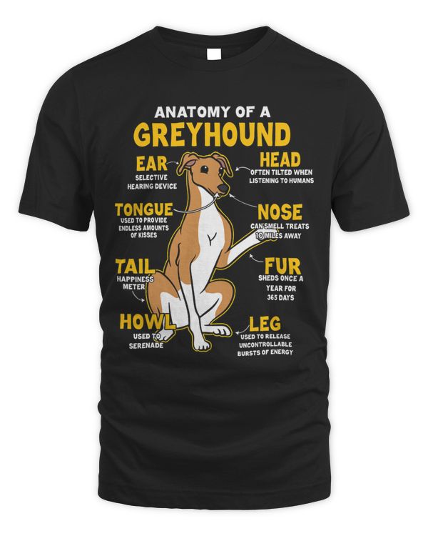 Funny Anatomy Of A Greyhound For Dog Lover Owner