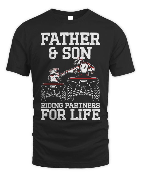 Father and Son Riding Partners For Life Distressed Apparel