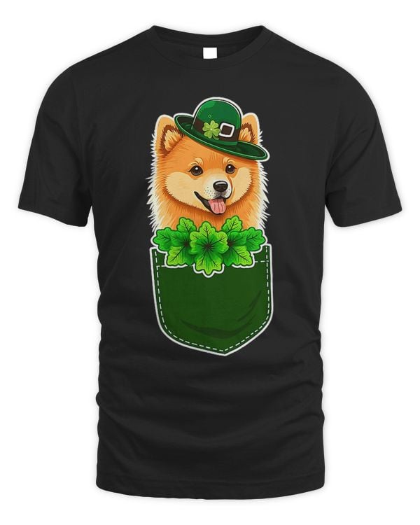 Finnish Spitz St Patricks Day Dog Lover Pocket