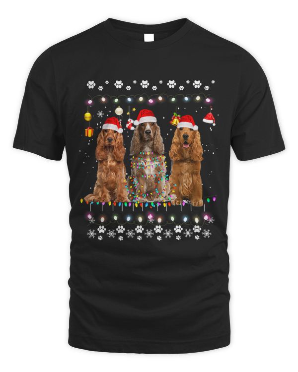 Xmas Lighting Matching Ugly Cocker Spaniel Dog Christmas 92