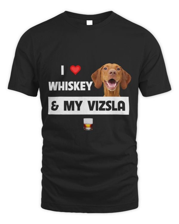 I Love Whiskey and My Vizsla Mom Dad Dog Drinking Shot Glass