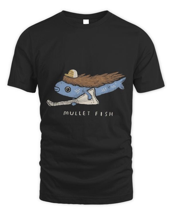 funny mullet fish 80s shirt. heavy metal. fish s.